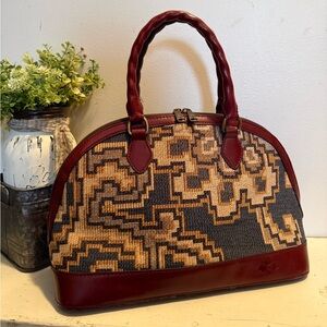 RARE  $199 PATRICIA NASH Tarma PERUVIAN TAPESTRY Blue Brown  Style # P482218